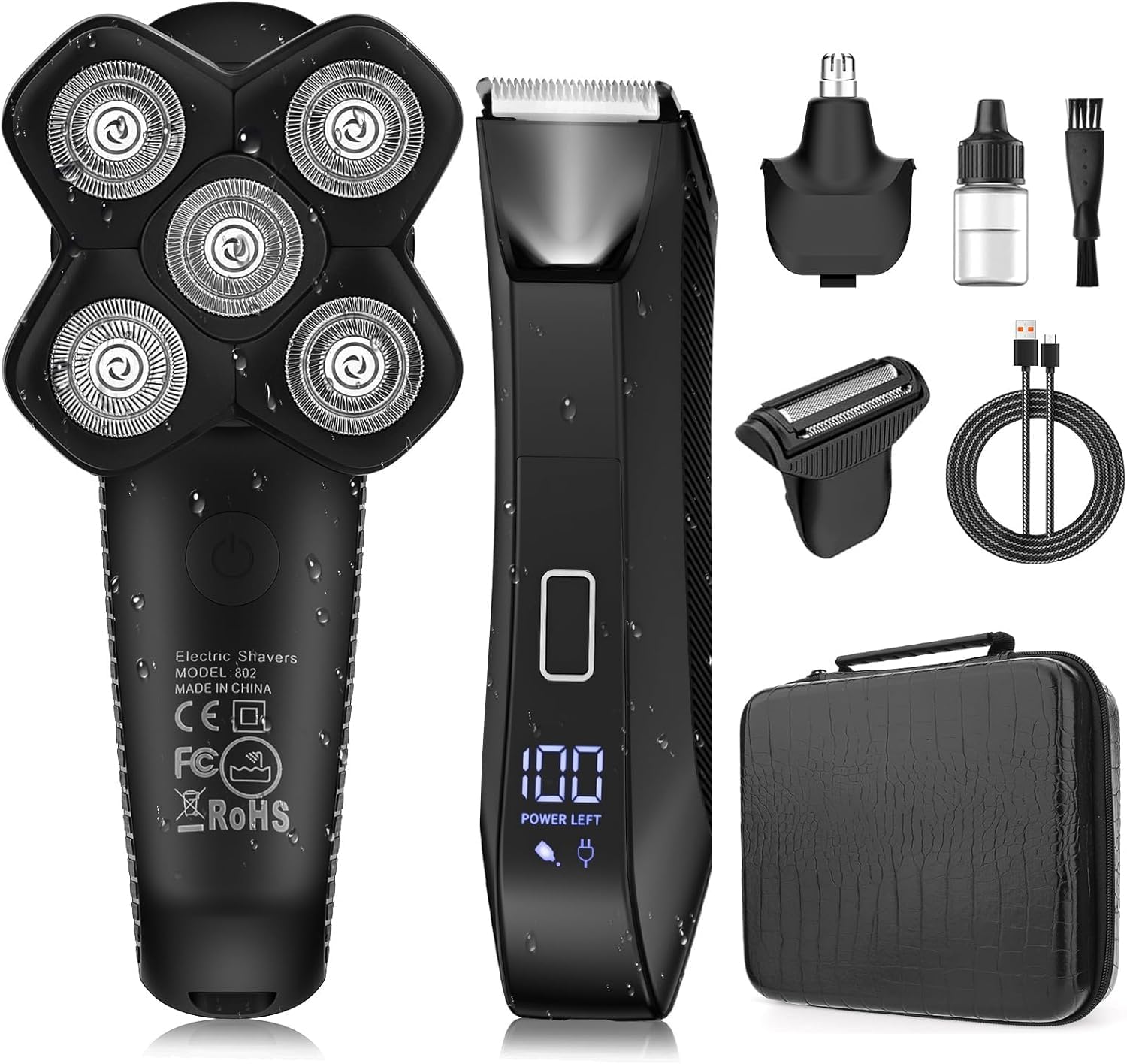 Mens Grooming Kit Case - Afeitadoras para cabeza y cuerpo para