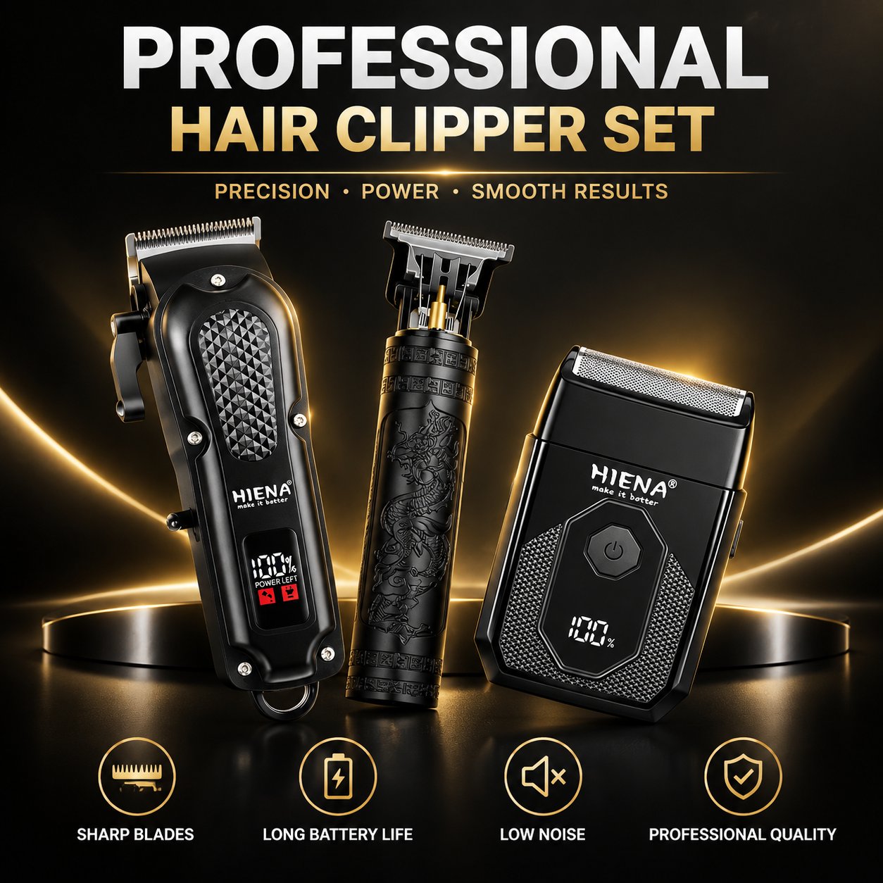 Mens Grooming Kit Case - Kit profesional 3 en 1 para