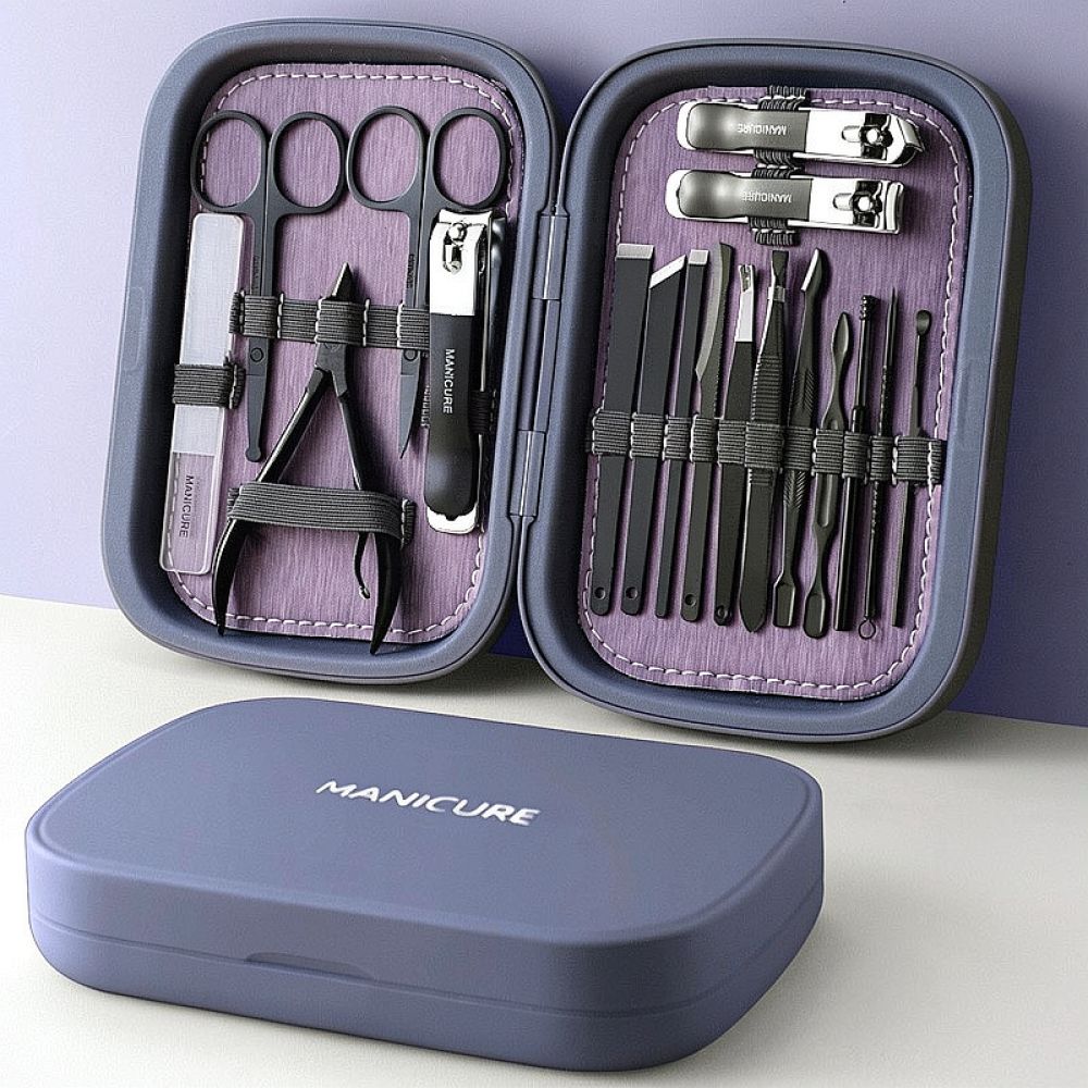 Mens Grooming Kit Case - Juego profesional de tijeras para uñas,